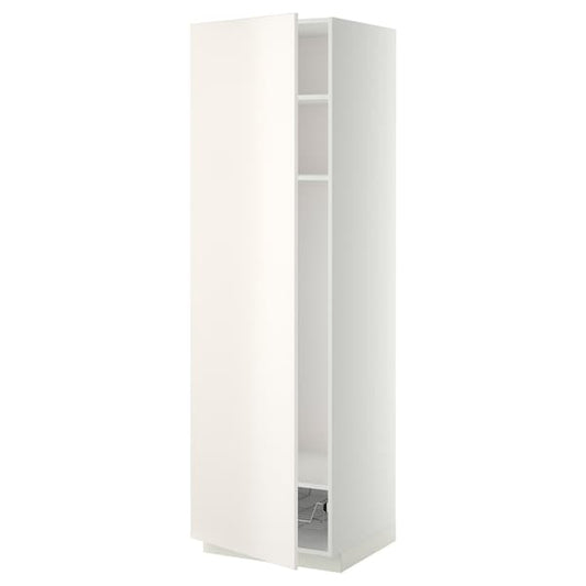 Ikea METOD - High cabinet w shelves/wire basket, white/Veddinge white, 60x60x200 cm
