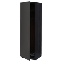 METOD - High cabinet w shelves/wire basket, black/Nickebo matt anthracite, 60x60x200 cm - best price from Maltashopper.com 39499116
