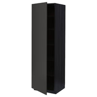 METOD - High cabinet with shelves, black/Nickebo matt anthracite, 60x60x200 cm - best price from Maltashopper.com 89497997