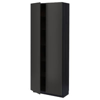 METOD - High cabinet with shelves, black/Nickebo matt anthracite, 80x37x200 cm - best price from Maltashopper.com 89498256