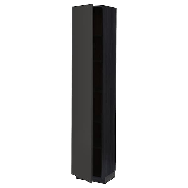 Ikea METOD - High cabinet with shelves, black/Nickebo matt anthracite, 40x37x200 cm