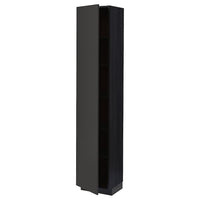 METOD - High cabinet with shelves, black/Nickebo matt anthracite, 40x37x200 cm - best price from Maltashopper.com 99497529