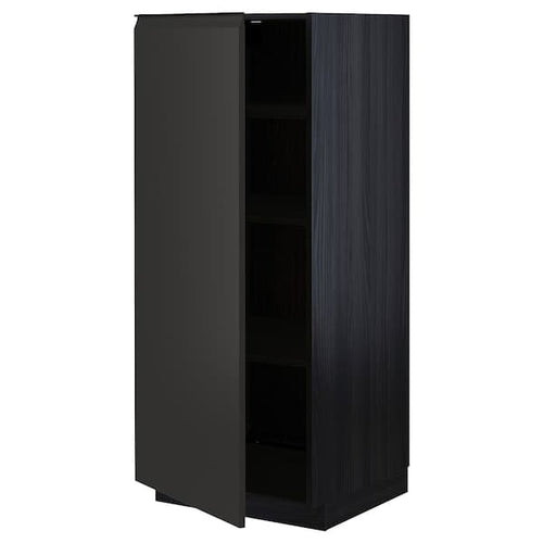 METOD - High cabinet with shelves, black/Upplöv matt anthracite, 60x60x140 cm