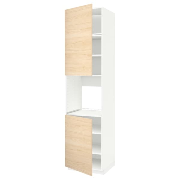 Ikea METOD - High cab f oven w 2 doors/shelves, white/Askersund light ash effect, 60x60x240 cm