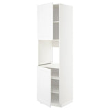 METOD high cab f oven w 2 doors/shelves, white/Axstad matt white, 60x60x220 cm