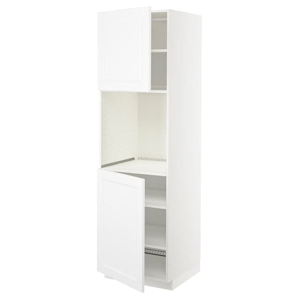 Ikea METOD - High cab f oven w 2 doors/shelves, white/Axstad matt white, 60x60x200 cm