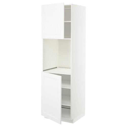METOD - High cab f oven w 2 doors/shelves, white/Axstad matt white, 60x60x200 cm