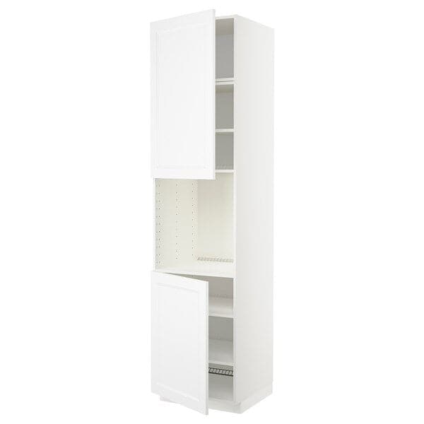 METOD - High cab f oven w 2 doors/shelves, white/Axstad matt white, 60x60x240 cm - best price from Maltashopper.com 79458661