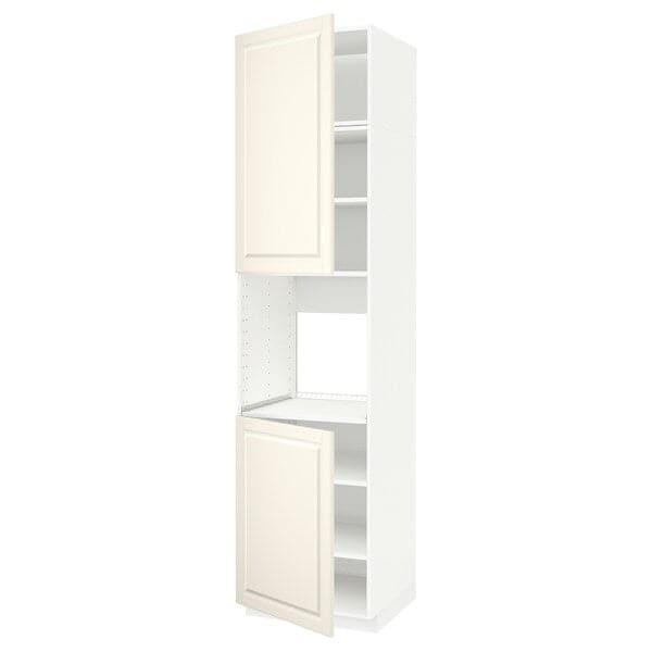 Ikea METOD - High cab f oven w 2 doors/shelves, white/Bodbyn off-white, 60x60x240 cm