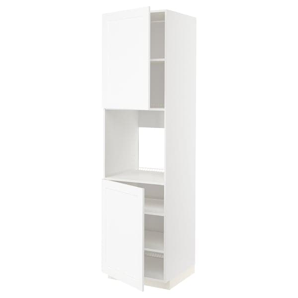 Ikea METOD - High cab f oven w 2 doors/shelves, white Enköping/white wood effect, 60x60x220 cm