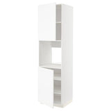 METOD high cab f oven w 2 doors/shelves, white Enköping/white wood effect, 60x60x220 cm
