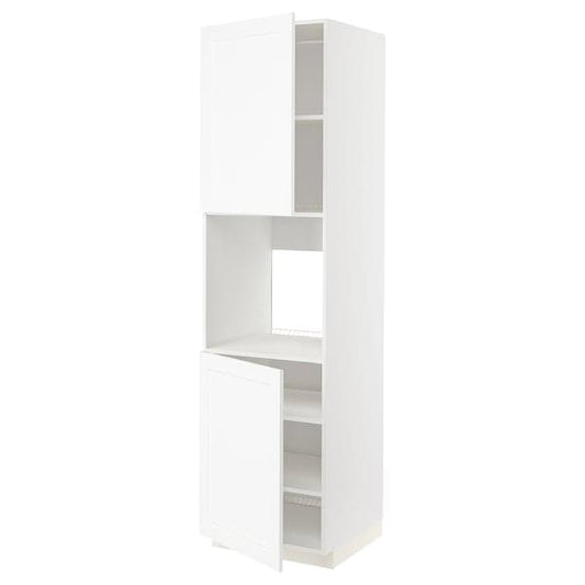 Ikea METOD - High cab f oven w 2 doors/shelves, white Enköping/white wood effect, 60x60x220 cm