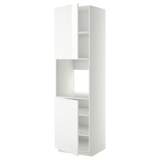 Ikea METOD - High cab f oven w 2 doors/shelves, white/Ringhult white, 60x60x220 cm