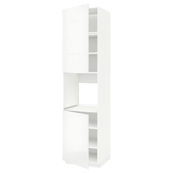 Ikea METOD - High cab f oven w 2 doors/shelves, white/Ringhult white, 60x60x240 cm