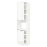 METOD high cab f oven w 2 doors/shelves, white/Ringhult white, 60x60x240 cm