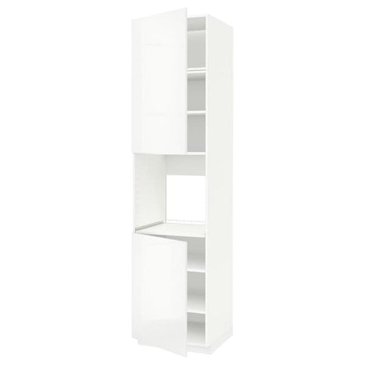 Ikea METOD - High cab f oven w 2 doors/shelves, white/Ringhult white, 60x60x240 cm