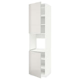 METOD high cab f oven w 2 doors/shelves, white/Ringhult light grey, 60x60x240 cm