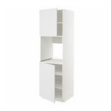 METOD high cab f oven w 2 doors/shelves, white/Stensund white, 60x60x200 cm