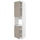 METOD high cab f oven w 2 doors/shelves, white/Upplöv matt dark beige, 60x60x240 cm
