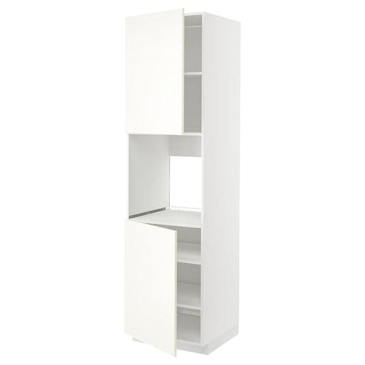 Ikea METOD - High cab f oven w 2 doors/shelves, white/Vallstena white, 60x60x220 cm