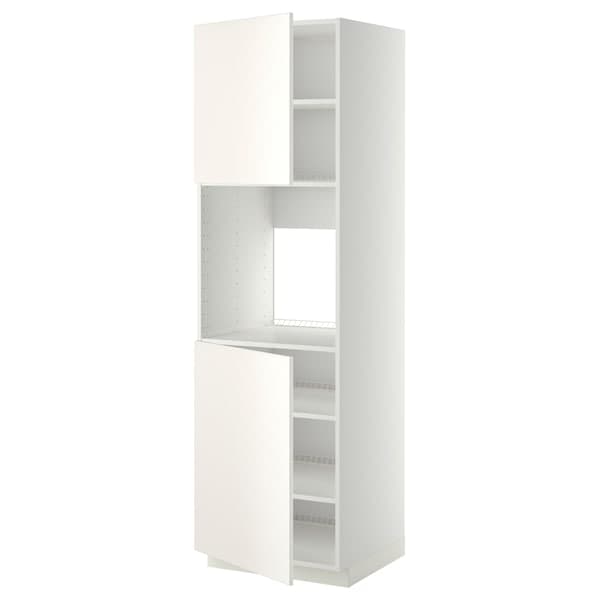 METOD - METOD High cab f oven w 2 doors/shelves, white/Veddinge white, 60x60x200 cm