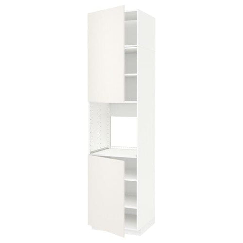 METOD - High cab f oven w 2 doors/shelves, white/Veddinge white, 60x60x240 cm