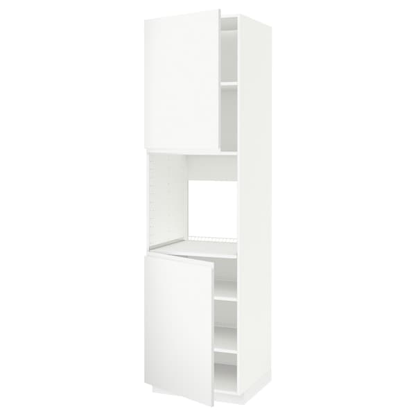 METOD - High cab f oven w 2 doors/shelves, white/Voxtorp matt white, 60x60x220 cm - best price from Maltashopper.com 69469207