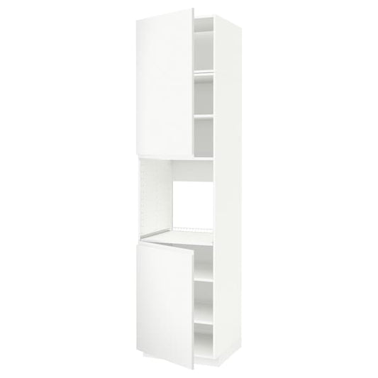 METOD - High cab f oven w 2 doors/shelves, white/Voxtorp matt white, 60x60x240 cm - best price from Maltashopper.com 69455644