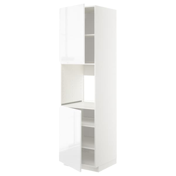 Ikea METOD - High cab f oven w 2 doors/shelves, white/Voxtorp high-gloss/white, 60x60x220 cm