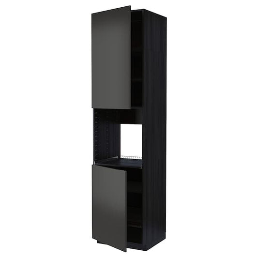 Ikea METOD - High cab f oven w 2 doors/shelves, black/Nickebo matt anthracite, 60x60x240 cm
