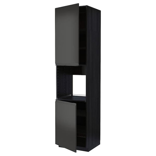 Ikea METOD - High cab f oven w 2 doors/shelves, black/Upplöv matt anthracite, 60x60x240 cm