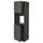 METOD high cab f oven w 2 doors/shelves, black/Voxtorp dark grey, 60x60x200 cm