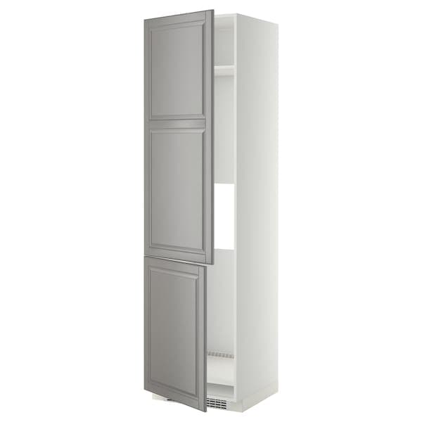 Ikea METOD - High cab f fridge/freezer w 2 doors, white/Bodbyn grey , 60x60x220 cm