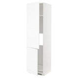 METOD high cab f fridge/freezer w 2 doors, white Enköping/white wood effect, 60x60x220 cm