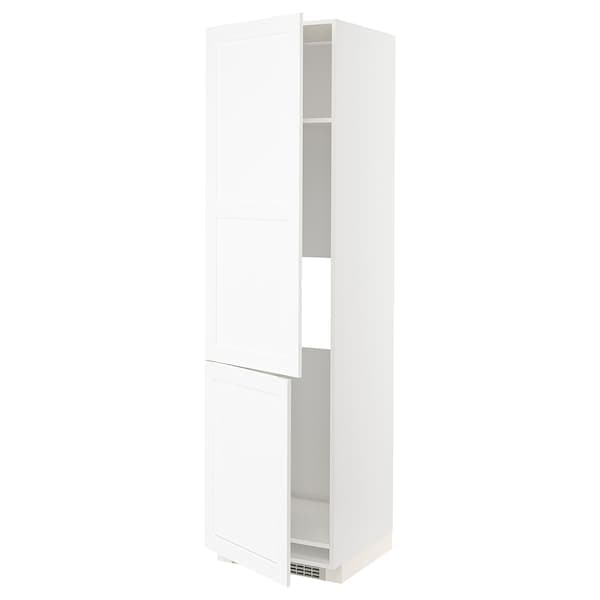 Ikea METOD - High cab f fridge/freezer w 2 doors, white Enköping/white wood effect, 60x60x220 cm