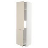 METOD high cab f fridge/freezer w 2 doors, white/Havstorp beige, 60x60x220 cm