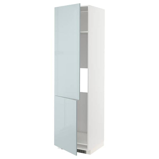 METOD - High cab f fridge/freezer w 2 doors, white/Kallarp light grey-blue, 60x60x220 cm - best price from Maltashopper.com 39478878