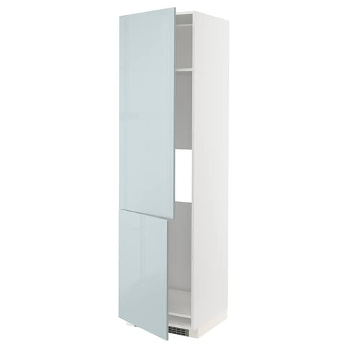 METOD high cab f fridge/freezer w 2 doors, white/Kallarp light grey-blue, 60.0x220.0x60.0 cm