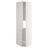 METOD high cab f fridge/freezer w 2 doors, white/Lerhyttan light grey, 60x60x220 cm