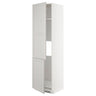 METOD high cab f fridge/freezer w 2 doors, white/Lerhyttan light grey, 60x60x220 cm