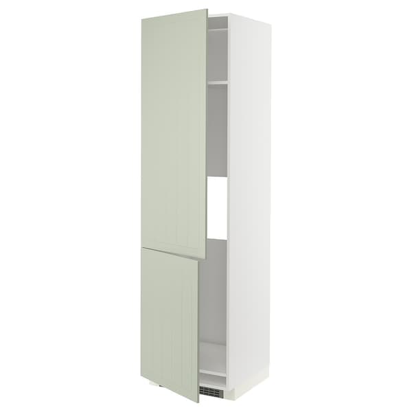 METOD - High cab f fridge/freezer w 2 doors, white/Stensund light green, 60x60x220 cm - best price from Maltashopper.com 59486311