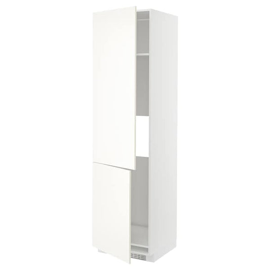 Ikea METOD - High cab f fridge/freezer w 2 doors, white/Vallstena white, 60x60x220 cm