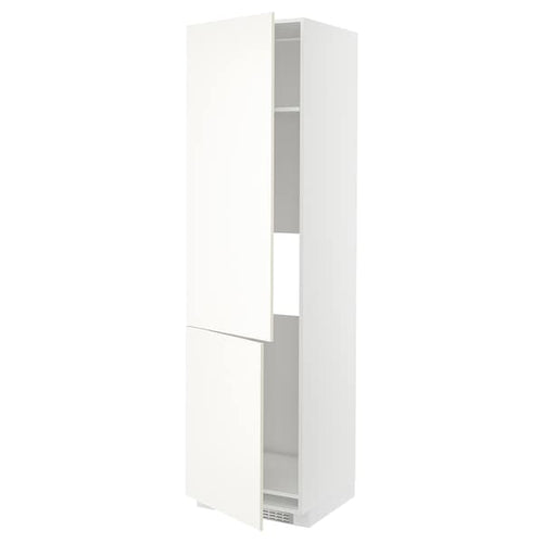 METOD - High cab f fridge/freezer w 2 doors, white/Vallstena white, 60x60x220 cm