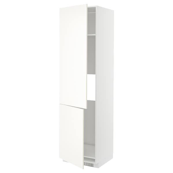 METOD - METOD High cab f fridge/freezer w 2 doors, white/Vallstena white, 60x60x220 cm
