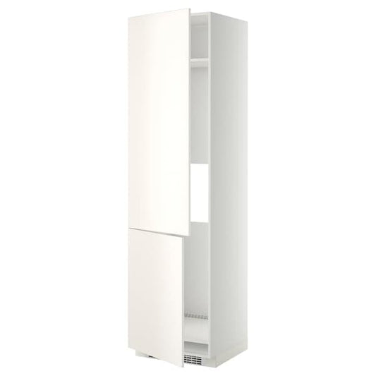 Ikea METOD - High cab f fridge/freezer w 2 doors, white/Veddinge white, 60x60x220 cm