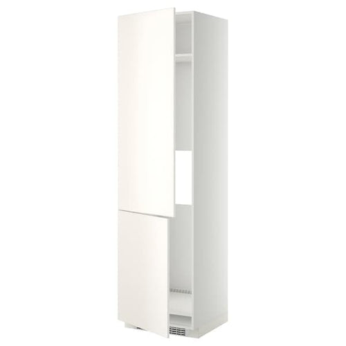 METOD - High cab f fridge/freezer w 2 doors, white/Veddinge white, 60x60x220 cm