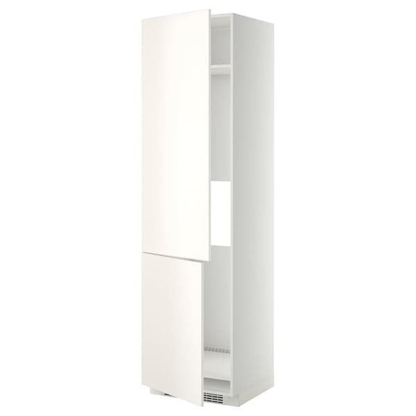 METOD - High cab f fridge/freezer w 2 doors, white/Veddinge white, 60x60x220 cm