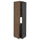 METOD - METOD High cab f fridge/freezer w 2 doors, black Enköping/brown walnut effect, 60x60x220 cm