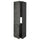 METOD High cabinet fridge/freezer 2ante - black/Kalhyttan cement effect dark grey 60x60x220 cm ,