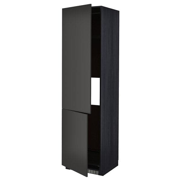 Ikea METOD - High cab f fridge/freezer w 2 doors, black/Nickebo matt anthracite, 60x60x220 cm